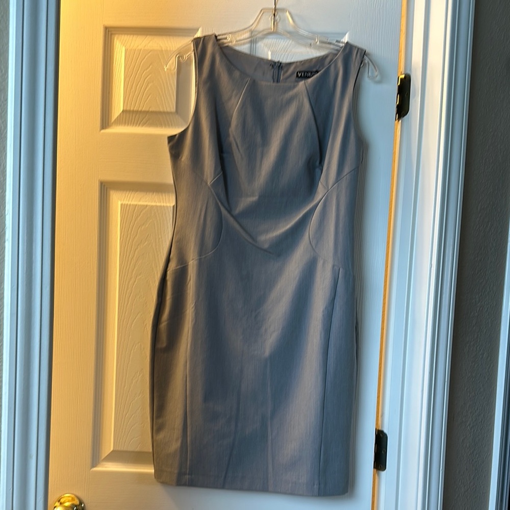 Venus Elegant Gray Sleeveless Dress